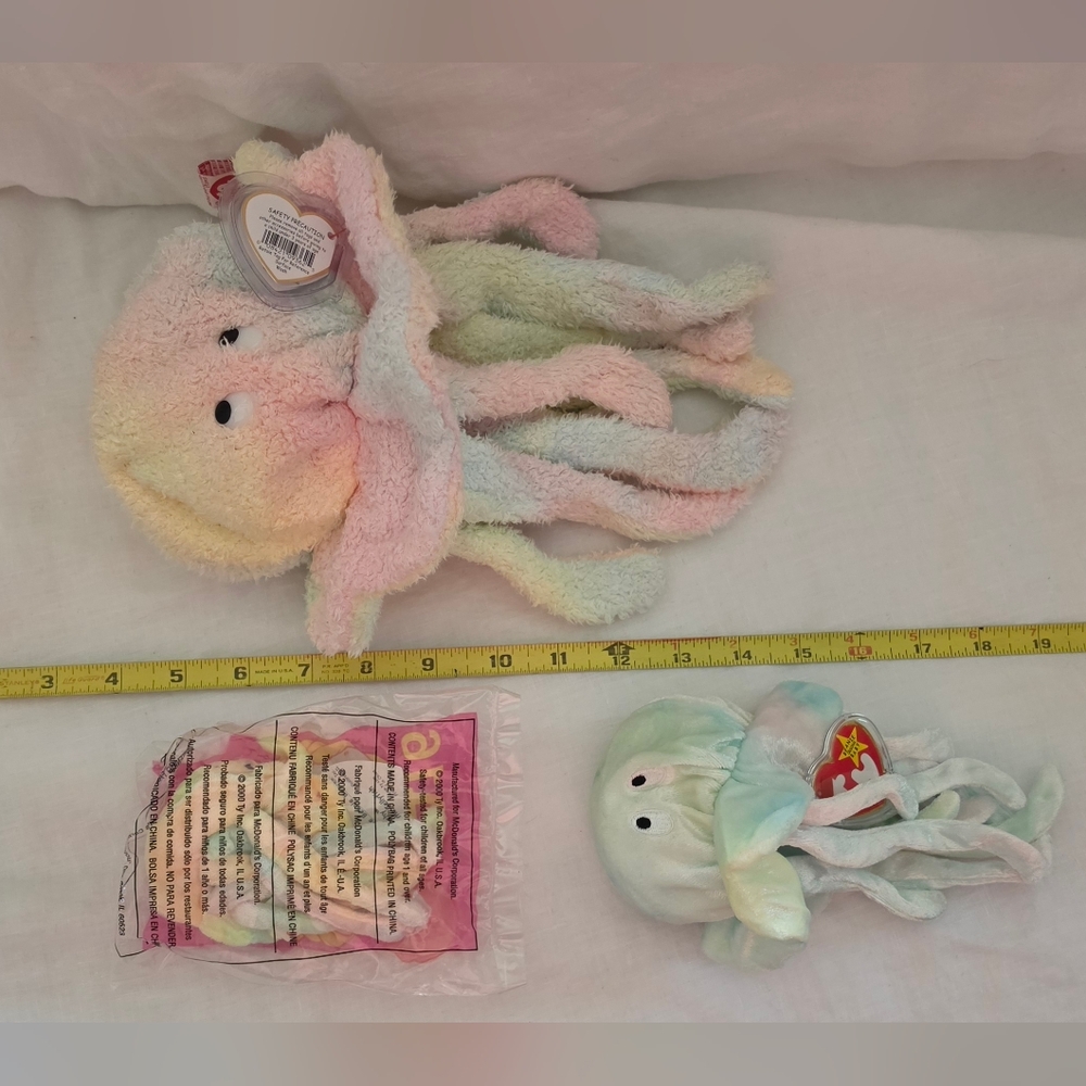 NWT- Ty Beanie Babies Set Of 3 Goochy The Jellyfish - Picture 2 of 4